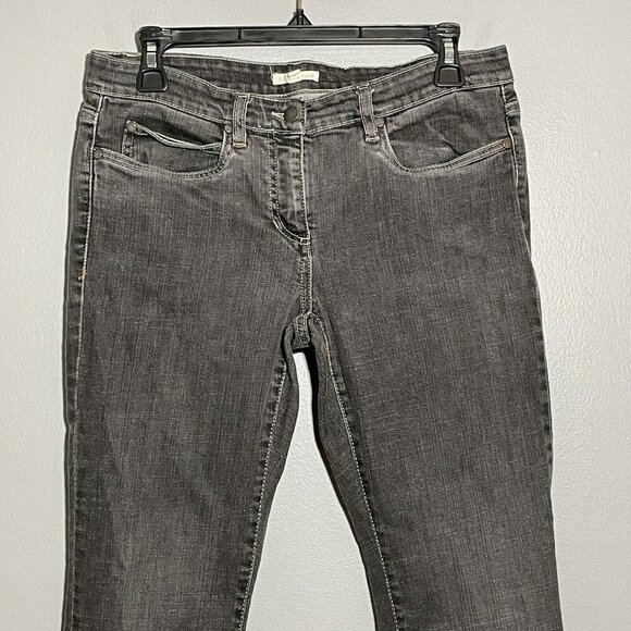 Eileen Fisher Jeans Skinny Women Size 8 Gray Charcoal Faded Stretch Retro Biker - Picture 3 of 9